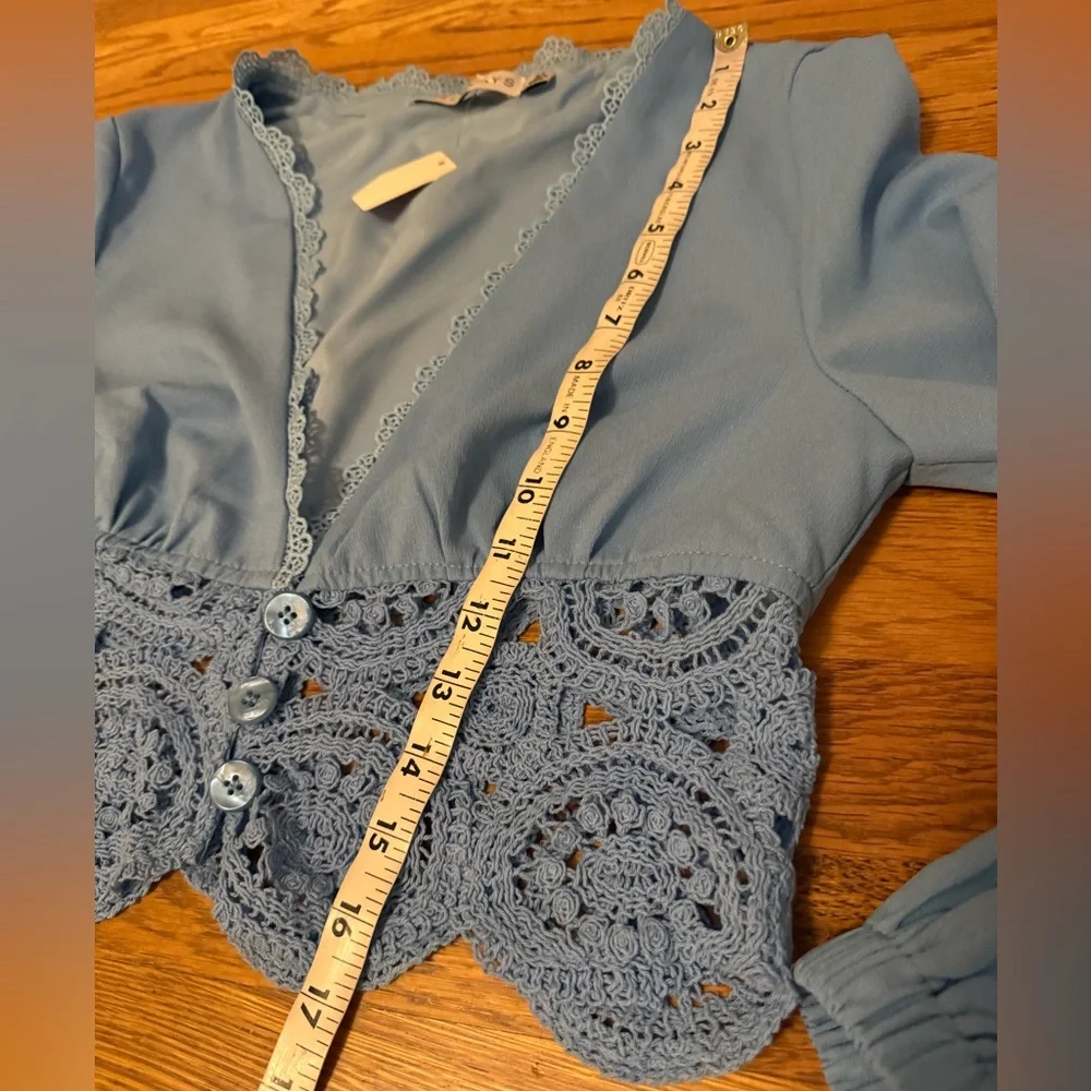 Nwt  two piece wide leg pants and long sleeve matching top size M - Picture 13 of 16